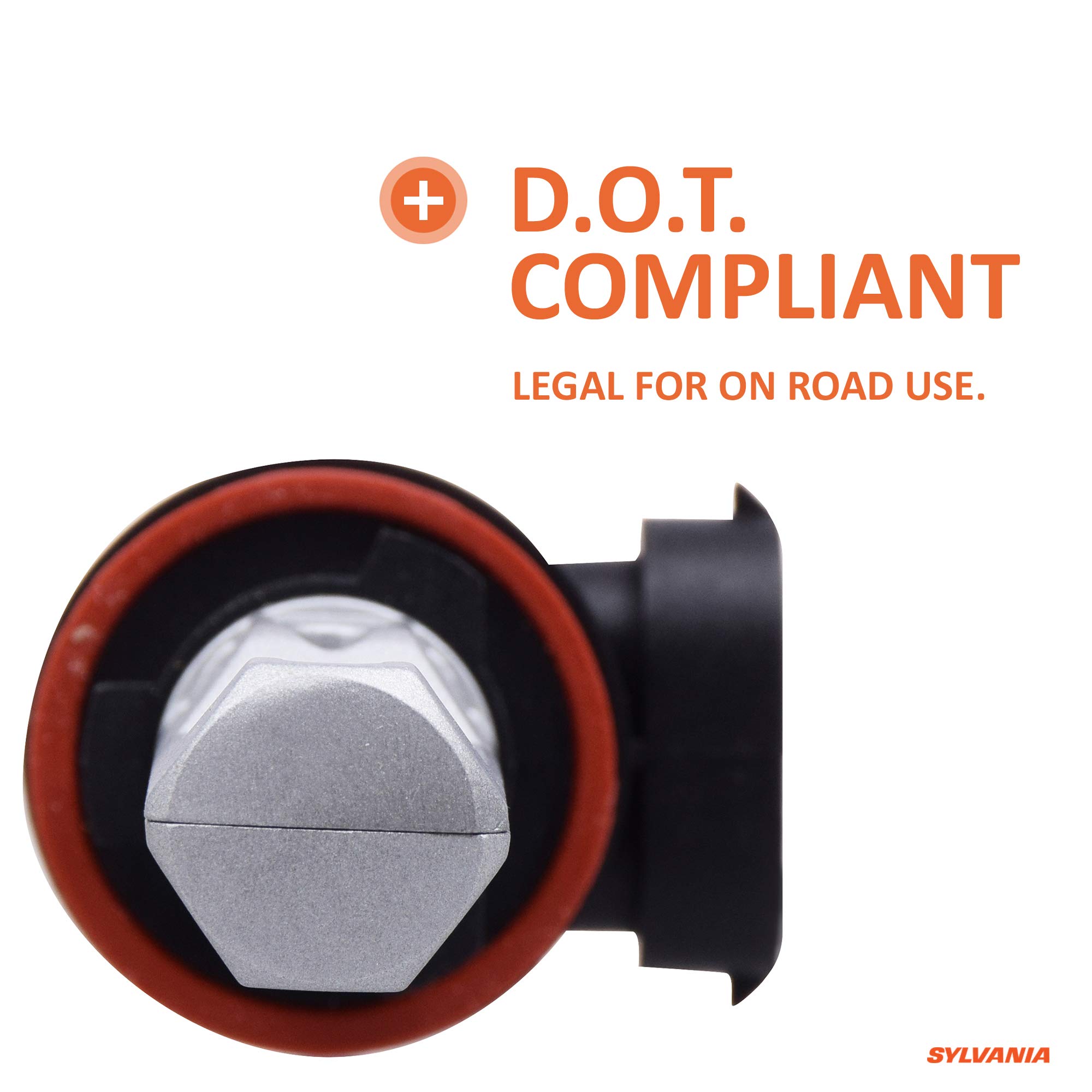 SYLVANIA H8 LED Fog Light Bulbs - Premium Plug and Play Replacement, 6000K Bright White Light, Compatible with HID & LED Headlight Systems (Pack of 2) - Perfect for Night Driving, Foggy Conditions & Enhanced Vehicle Style