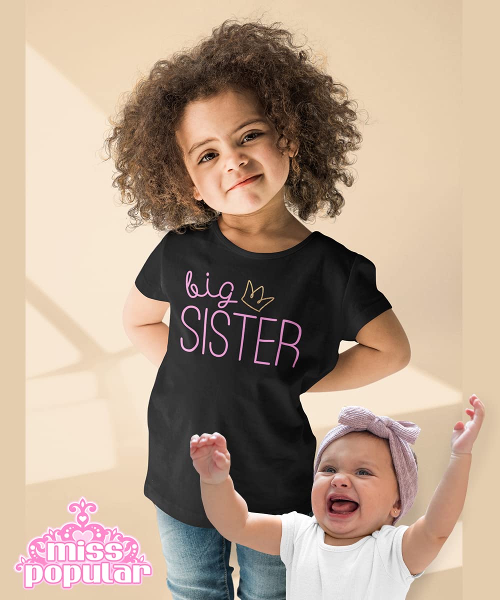 Big Sister Announcement T-Shirt - Cute & Comfortable Toddler to Big Girl Sizes for Everyday Wear | Perfect for Gender Reveal, Sibling Gift & Family Photos