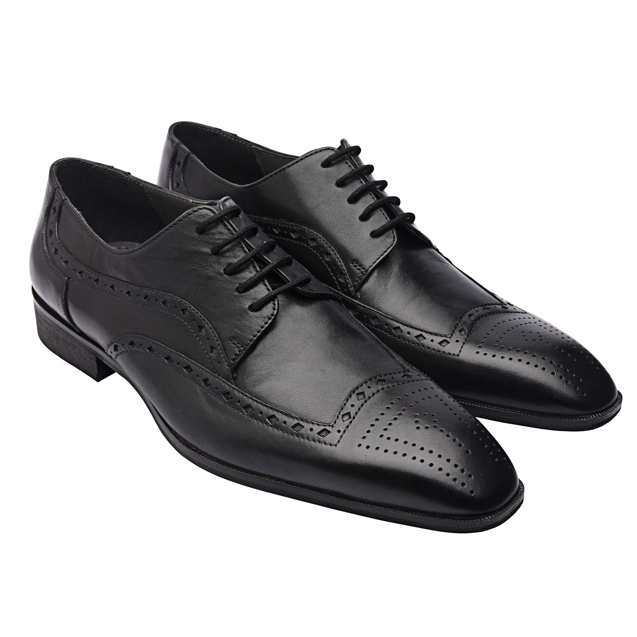 Premium Genuine Leather Men's Italian Oxford Dress Shoes | Handcrafted Formal Business Shoes | Non-Slip Rubber Sole | Perfect for Weddings, Office & Special Occasions