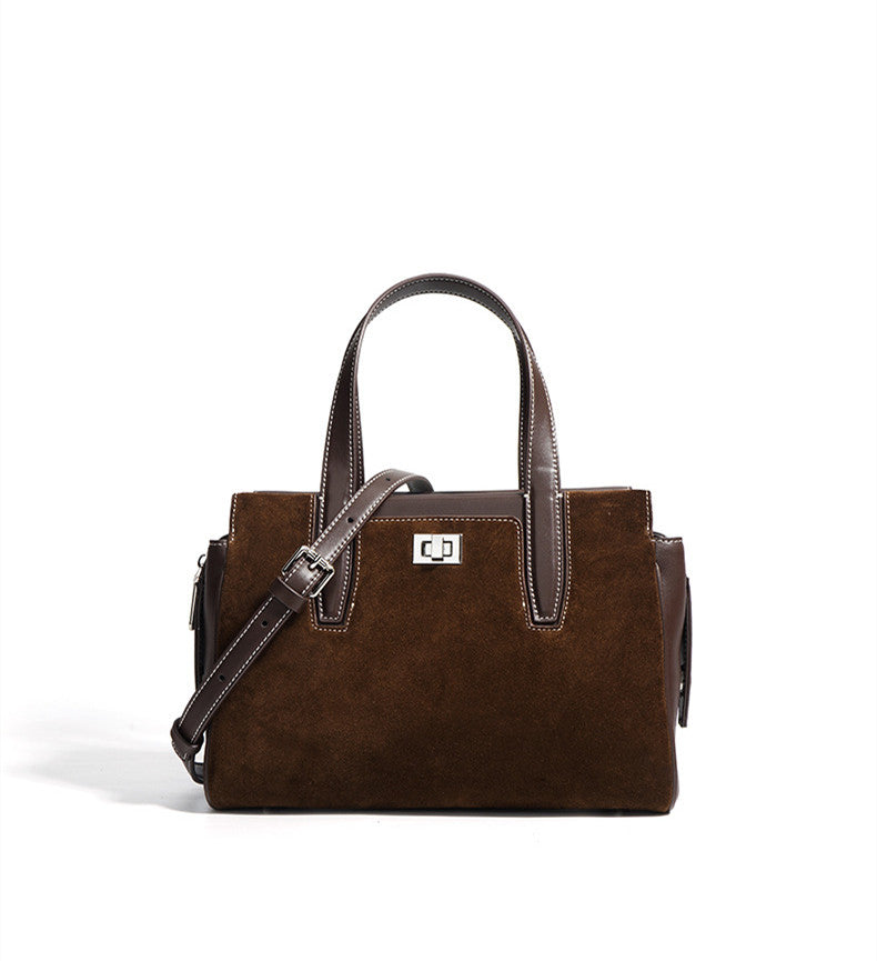 Premium Suede Leather Work Bag for Women & Men - Durable & Stylish Laptop Briefcase for Office, Business, Travel & Commuting