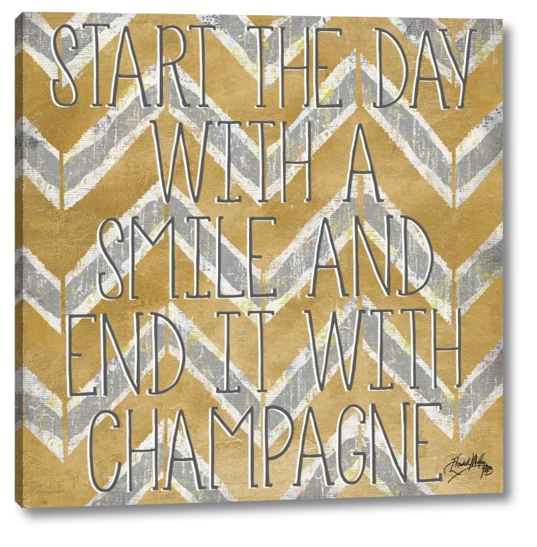 Love and Smile Modele II by Elizabeth Medley - 16x16 Inch Canvas Wall Art Print, Gallery Wrapped, Ready to Hang - Perfect for Living Room, Bedroom & Office Decor