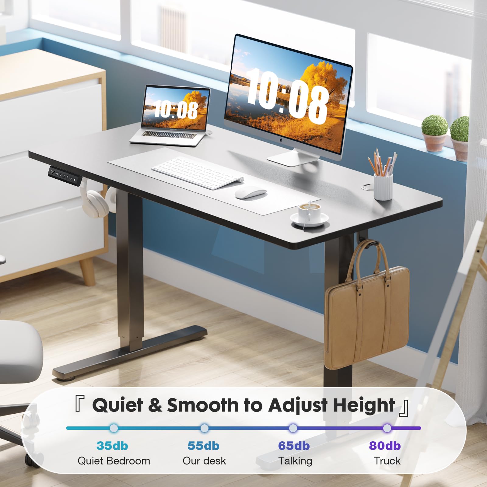 NEWBULIG Adjustable Height Standing Desk - Ergonomic Computer Workstation for Office, Gaming, Study & Meetings | Perfect for Home Office, Classroom & Conference Room