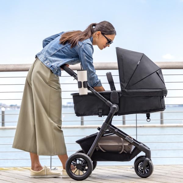 Pivot Modular Travel System with LiteMax Infant Car Seat - Oxford Black | Lightweight Stroller & Car Seat Combo for Newborns | Perfect for Air Travel, Shopping & Daily Outings