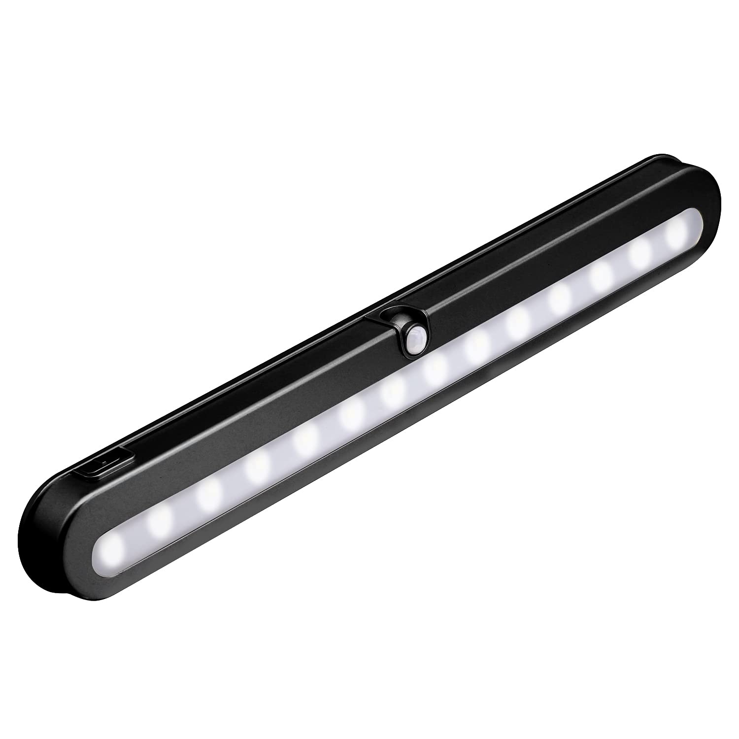 21 LED Super Bright Motion Sensor Under Cabinet Light - Wireless Battery Operated Night Light Bar for Wardrobe, Closet, Kitchen, Stairs, Gun Safe - Indoor/Outdoor Use (Black, 1 Pack) | Perfect for Nighttime Safety & Convenient Lighting in Dark Spaces