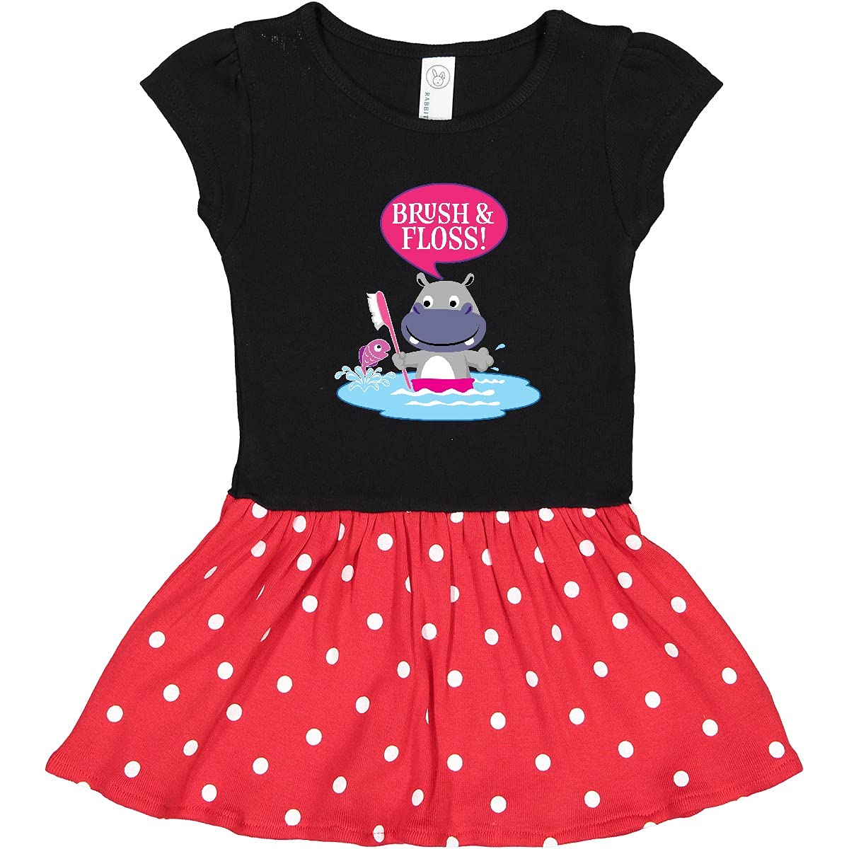 Inktastic Kids Dental Hygiene Brush and Floss Toddler T-Shirt - Fun Toothbrush & Floss Design for Toddlers, Perfect for Dentist Visits & Oral Health Awareness