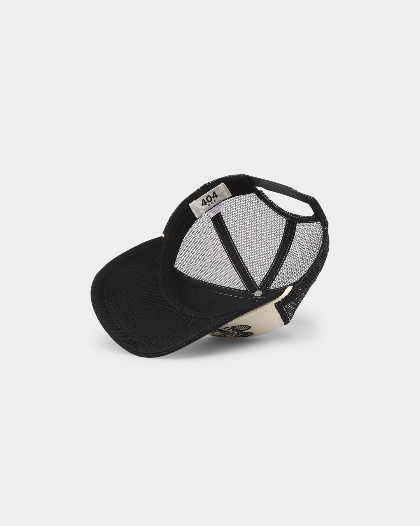 Premium 404 Athletics Trucker Snapback Hat - Black/Off White Adjustable Snapback for Men & Women - Perfect for Sports, Casual Wear & Outdoor Activities