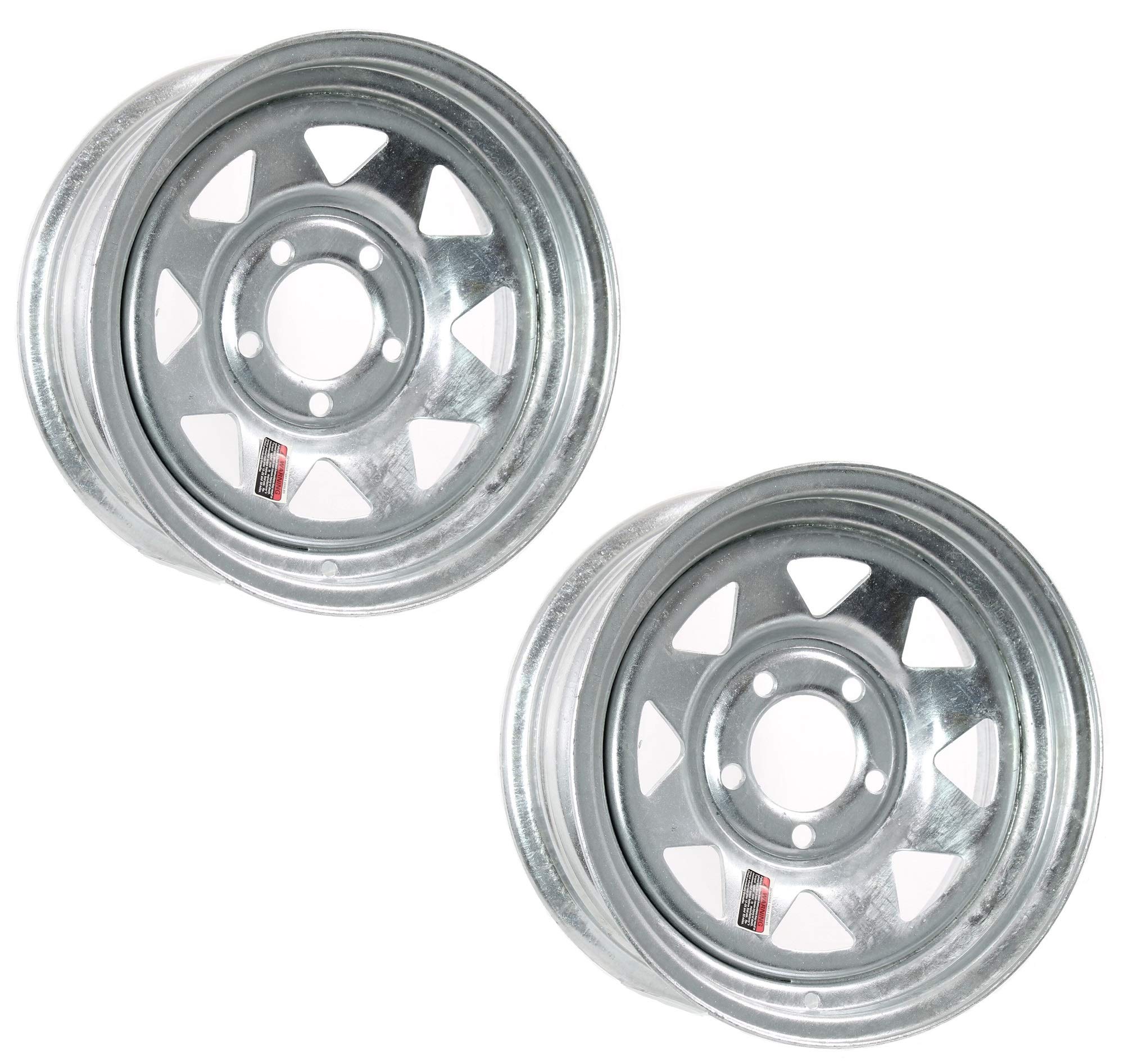 eCustomRim 2-Pack 13x4.5 Inch 5-Lug Galvanized Trailer Wheels with Spoke Design - Durable Replacement Rims for Boat Trailers, Utility Trailers & Campers