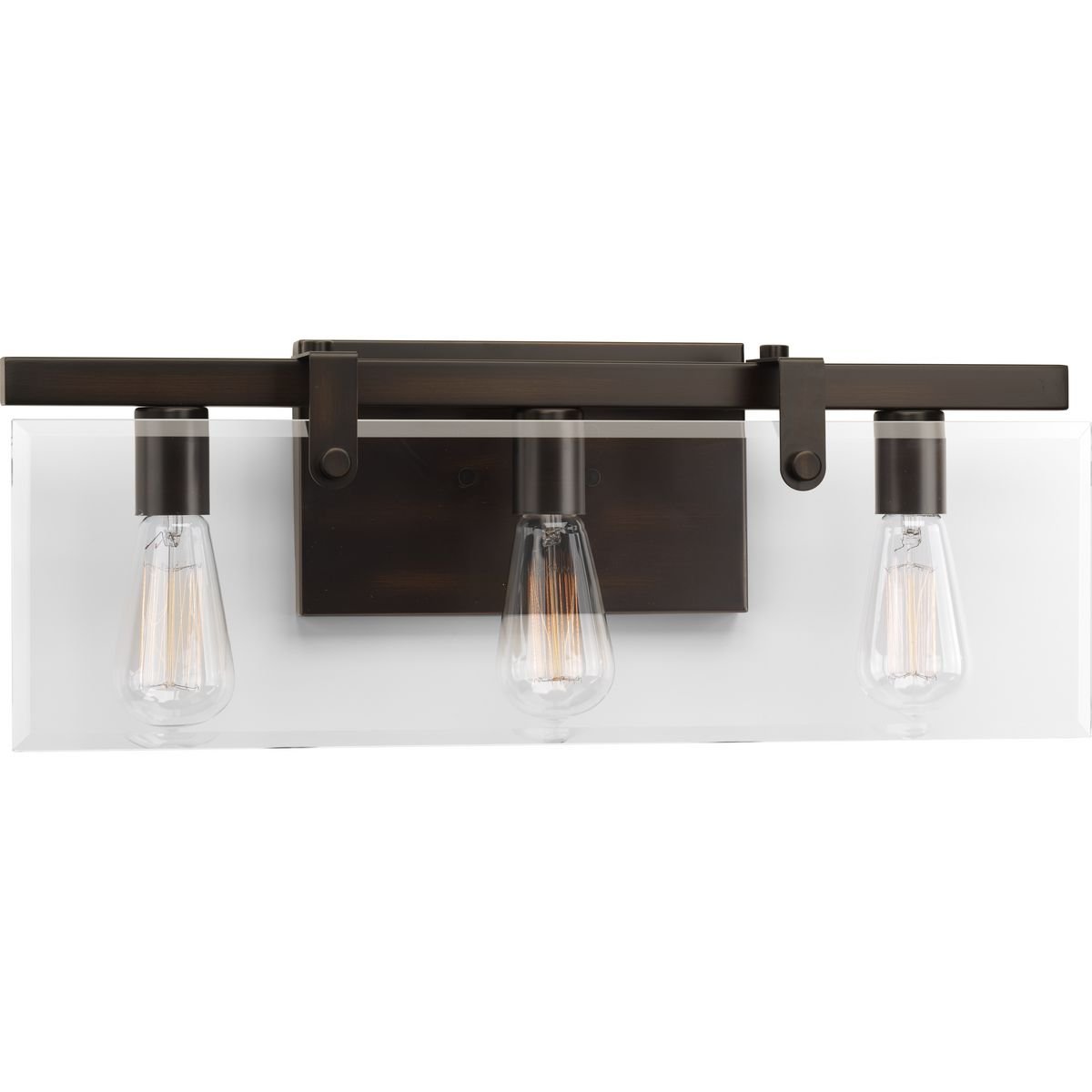 Progress Lighting P300107-020 Glayse Bath & Vanity Light Fixture in Oil-Rubbed Bronze - Perfect for Bathroom Vanity, Powder Room, and Dressing Area Lighting