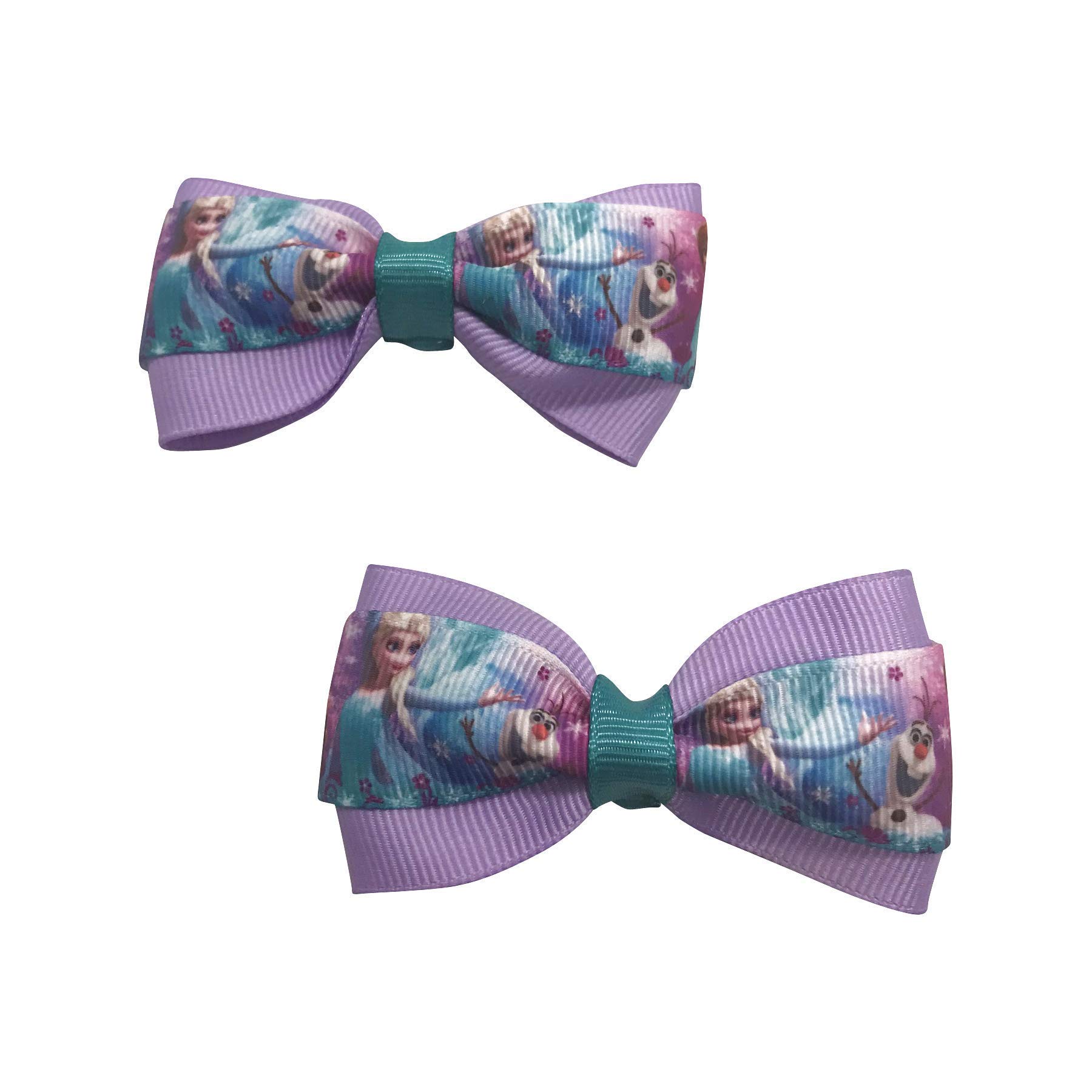 Elsa and Anna Frozen Hair Bows for Girls - 4 Pack Princess Hair Accessories for Toddlers & Kids - Perfect for Birthday Parties, Dress Up, and Disney Costumes
