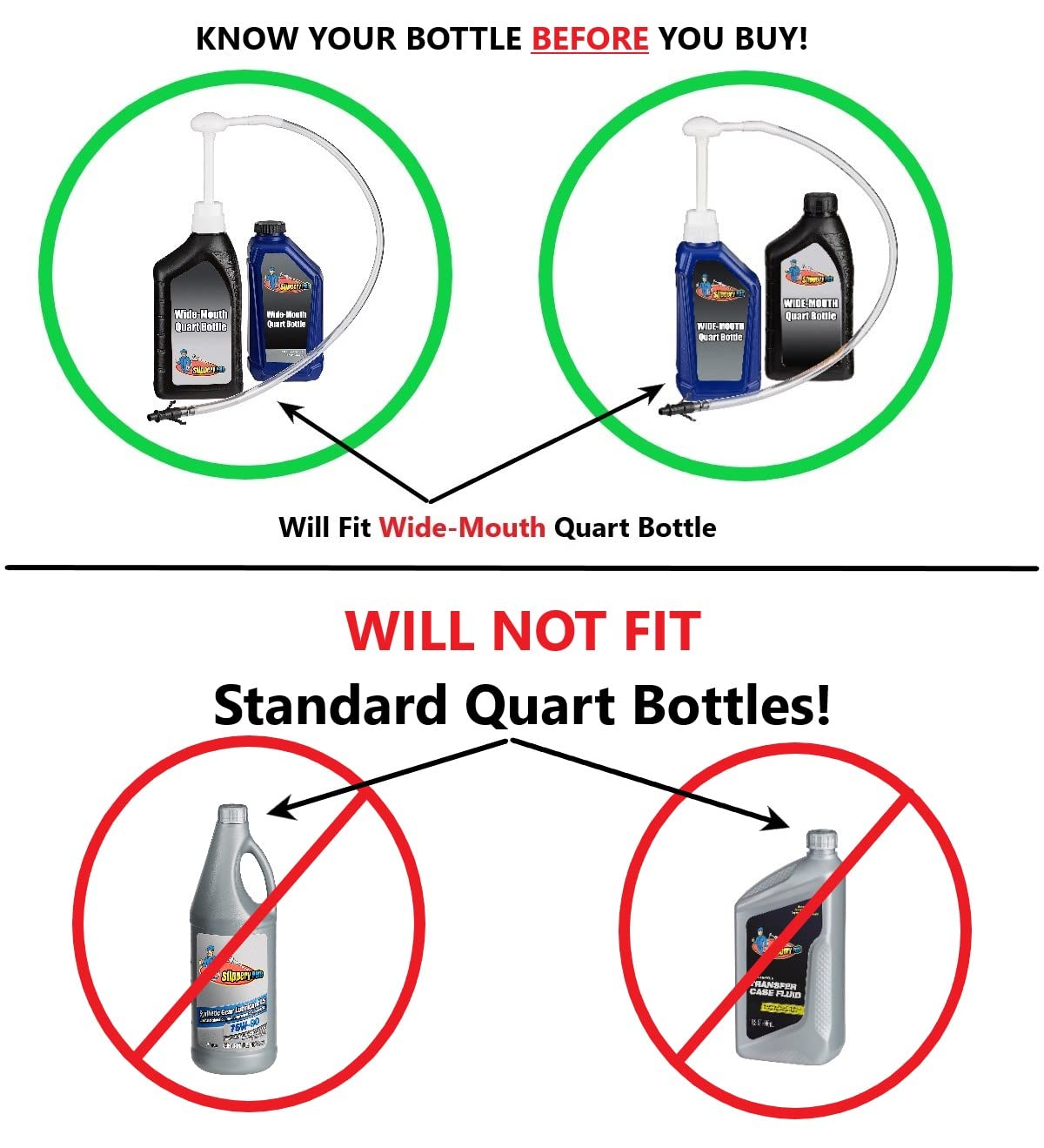 30cc Slippery Pete Hand Pump for Gallon & Wide Mouth Quart Bottles - Transfer Gear Oil, Transmission Fluid, Differential Fluid & Antifreeze | Ideal for Automotive Maintenance, DIY Fluid Changes & Workshop Use