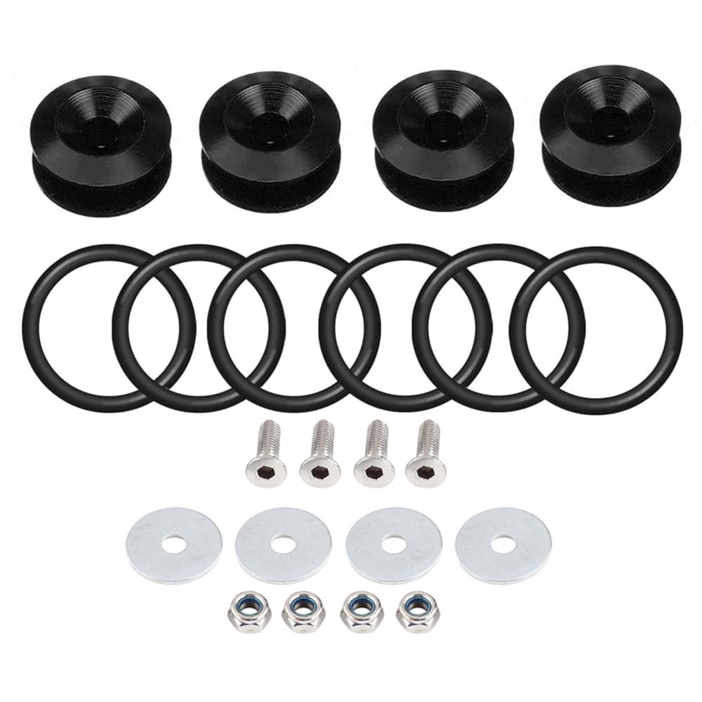 Universal Car Bumper Quick Release Fastener Kit - 6 Black O-Rings for Front & Rear Bumpers | Easy Installation & Secure Fit | Perfect for Off-Road, Racing & Custom Car Modifications