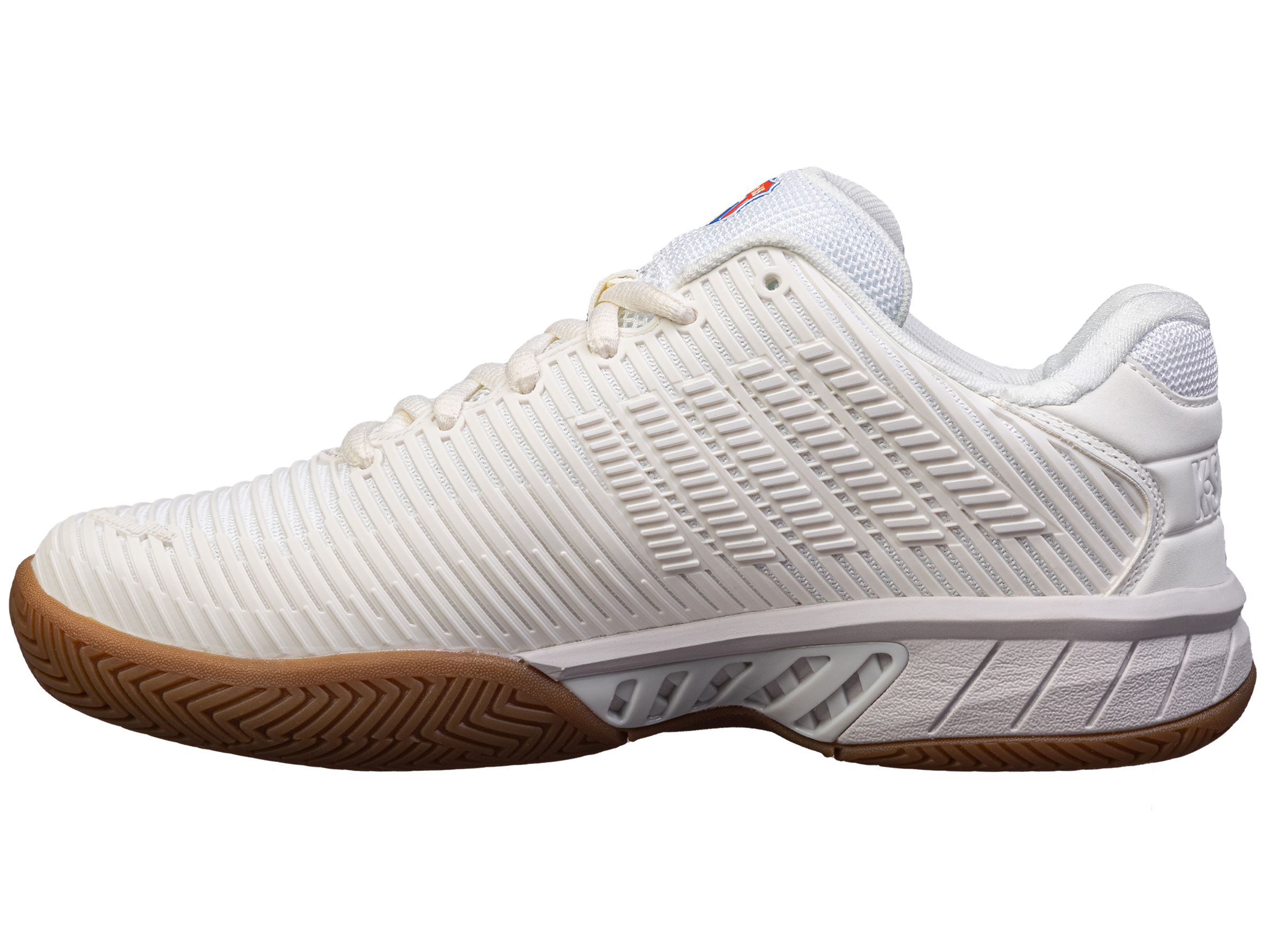 Hypercourt Express 2 Indoor Tennis Shoes for Men - 94397 954 M | Bright White/Gum | Lightweight & Durable for Competitive Play & Training