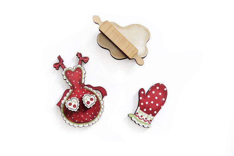 Laliblue 3-Piece Baking Pastries Brooches Set - Cute Cake & Dessert Pins for Bakers, Chefs & Baking Enthusiasts - Perfect for Aprons, Hats & Baking Accessories