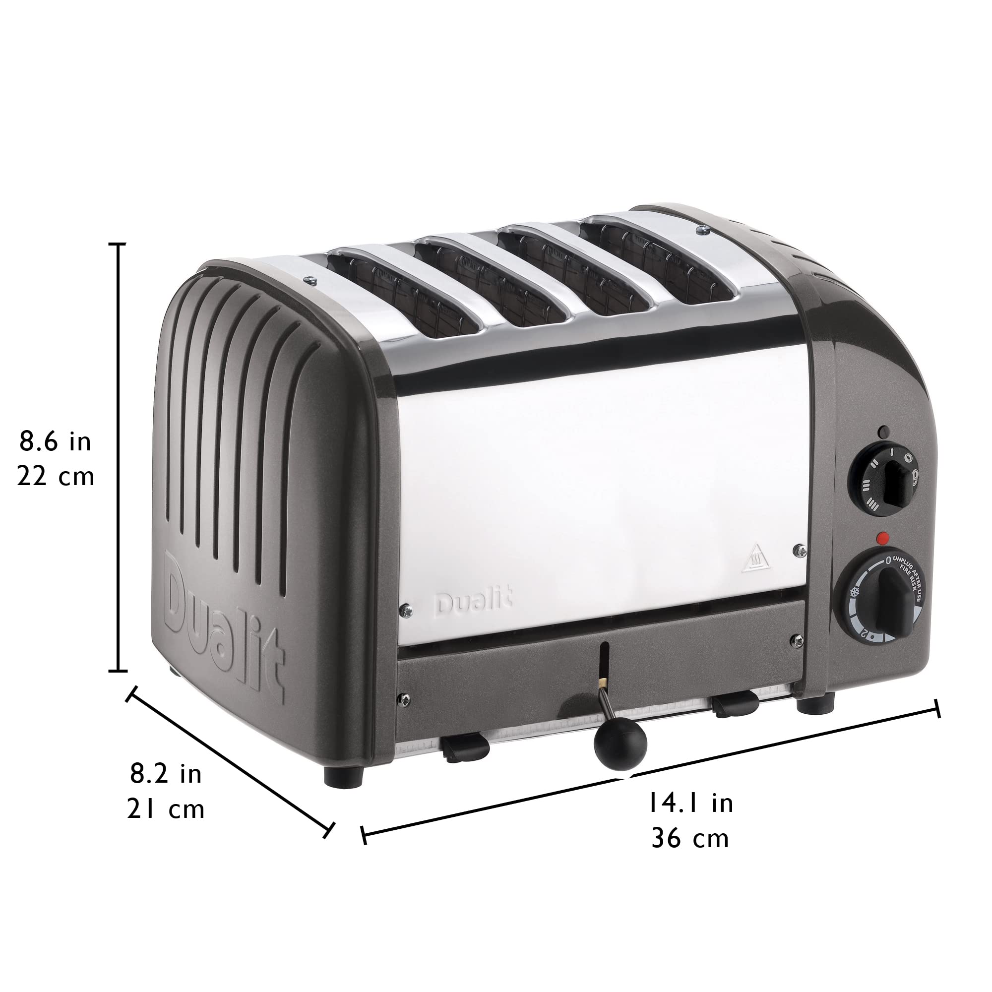 Dualit Classic 4-Slice Stainless Steel Toaster - Handcrafted in UK - ProHeat Replaceable Elements - Defrost & Reheat Function - Mechanical Timer - Perfect for Breakfast, Brunch & Kitchen Countertop Use