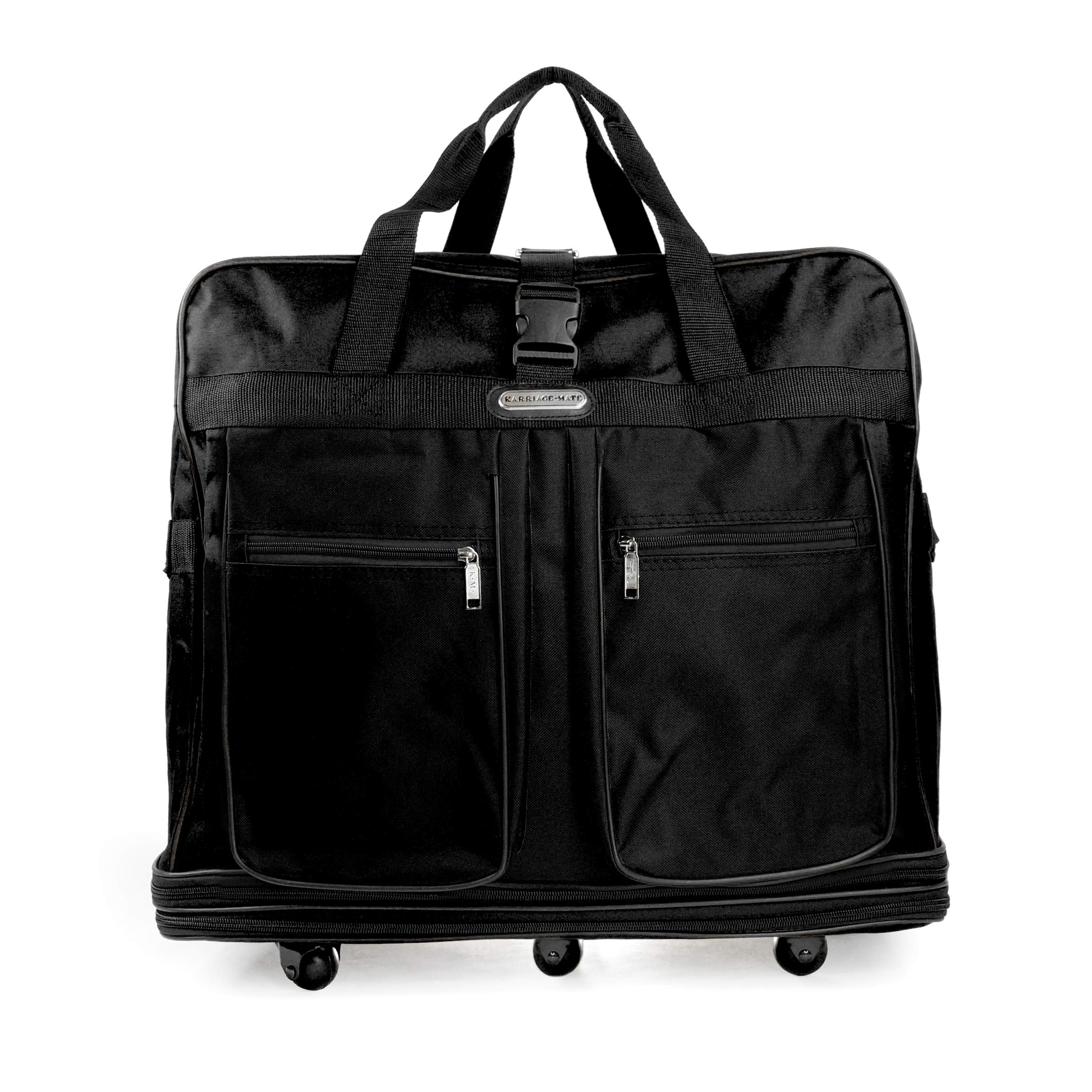 40 Inch Expandable Wheeled Travel Duffel Bag - Large Rolling Spinner Luggage with 360° Wheels for Airplane, Cruise & Road Trips - Durable Black Suitcase for Men & Women