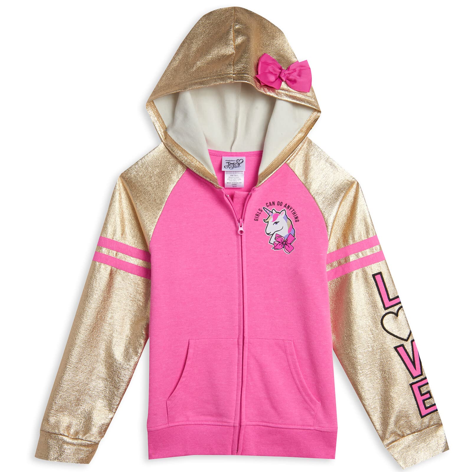 JoJo Siwa Girls' Zip Up Hoodie for Toddlers & Kids | Cute Pullover Jacket for Playdates, School & Outdoor Activities