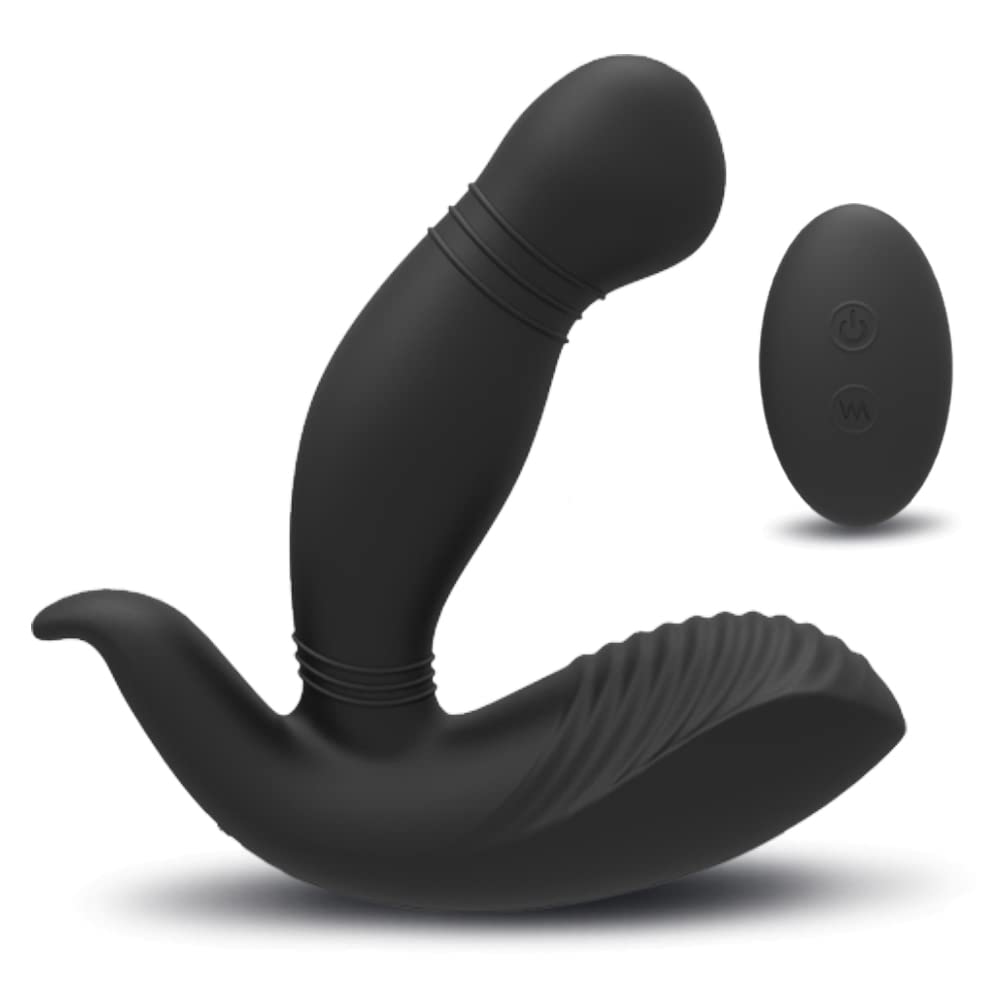 Premium Large Base Prostate Massager for Men - Black Silicone Design with 9 Powerful Vibration Modes | USB Rechargeable & Waterproof Anal Stimulator | Perfect for Solo Play, Couples Use & Stress Relief