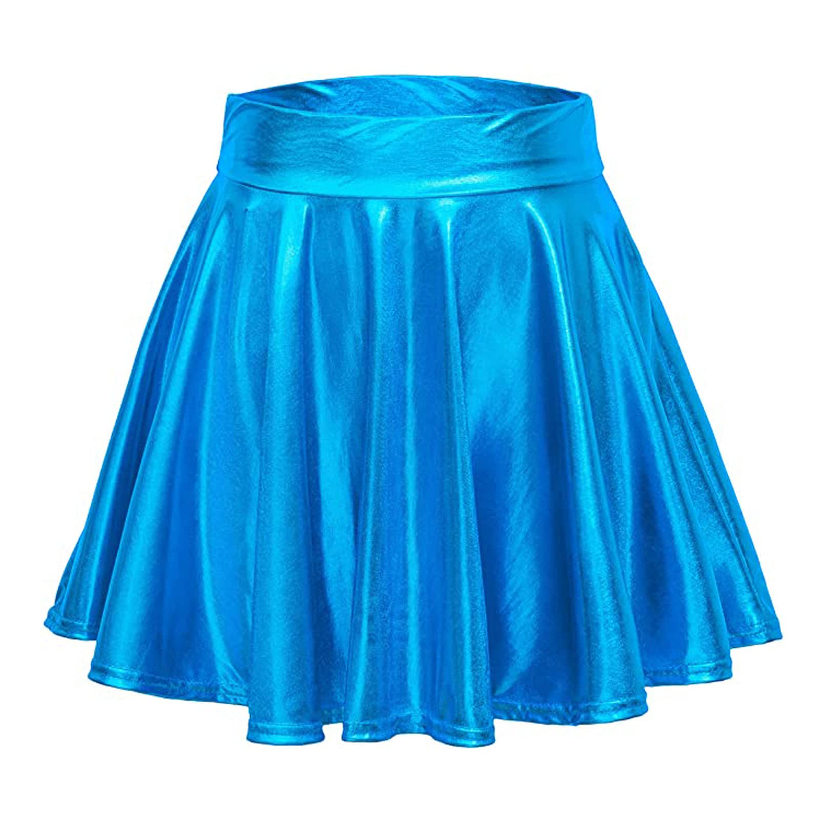 Women's Flared A-Line Metallic Skorts - Casual Pleated Mini Skirt with Shiny Finish | Perfect for Work, Parties & Summer Outfits