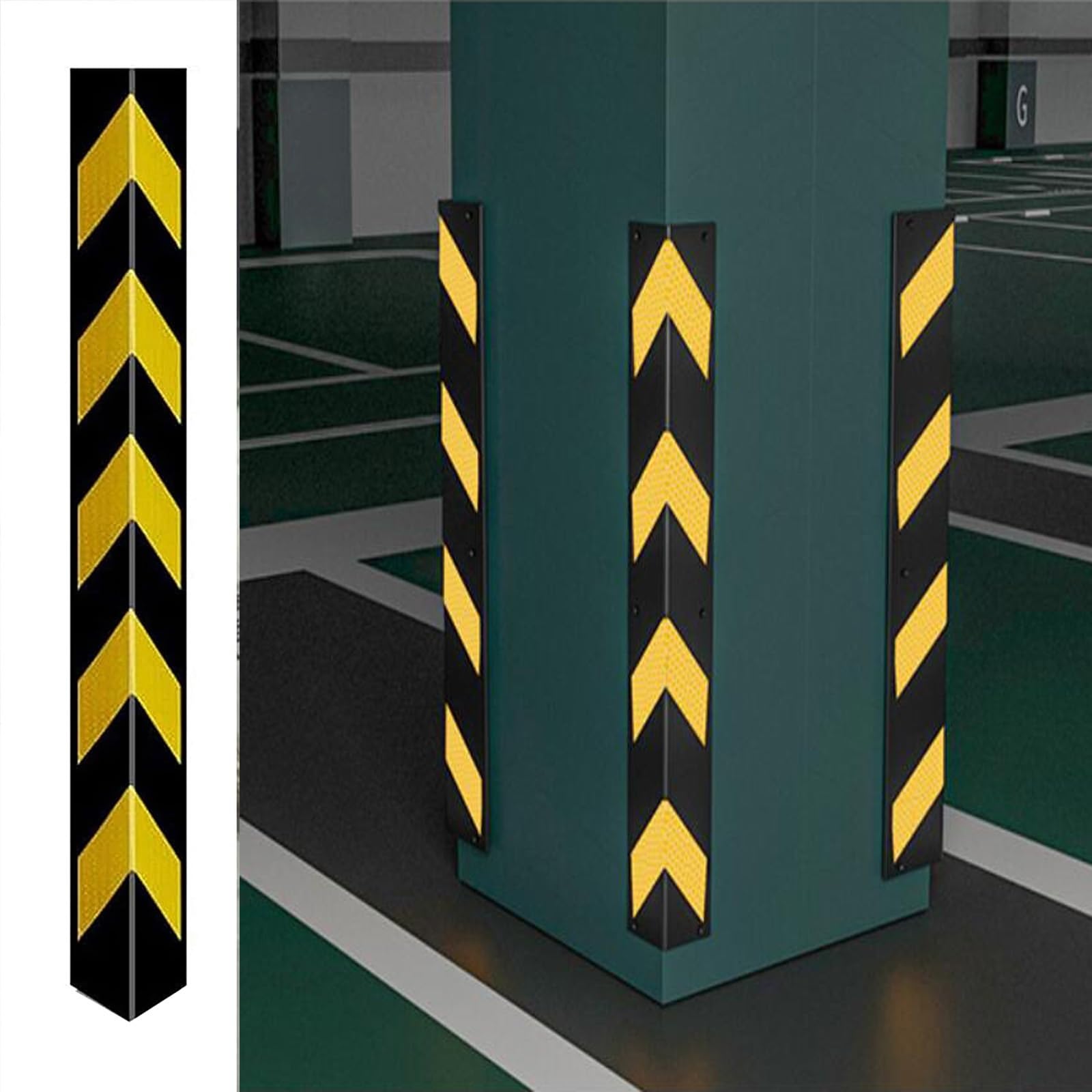Garage Wall Protector & Corner Guards - Heavy Duty Rubber Bumper Guards for Car Doors & Front Bumper, Anti-Collision Safety Strips for Garage Pole Padding & Wall Protection - Perfect for Home Garage, Parking Lots & Tight Spaces