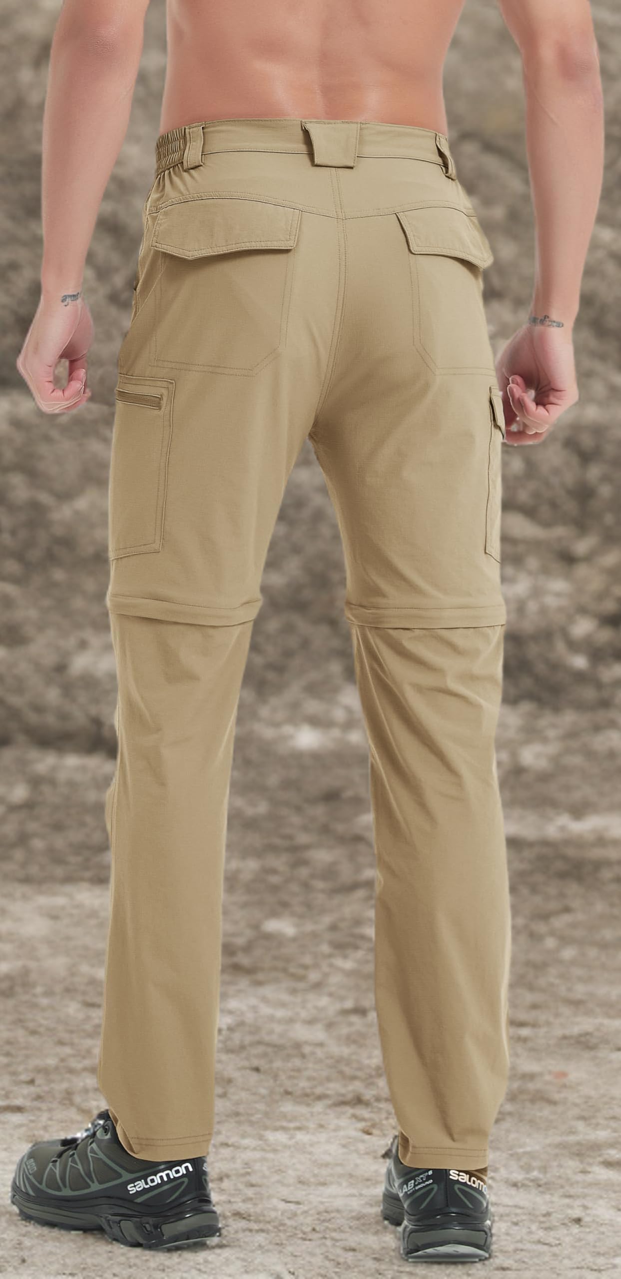 Men's Hiking Convertible Zip-Off Pants - Waterproof Quick-Dry Lightweight Outdoor Cargo Pants for Fishing, Safari, Travel & Work | Perfect for Camping, Trekking & Adventure Activities