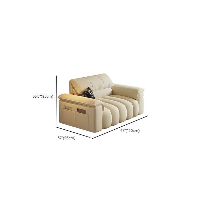 Minimalist Modern 4/5/2 Seater Chalk Sofa with Arms, 2 Pillows & Storage - Stain Resistant Fabric - Perfect for Living Room, Lounge & Small Spaces