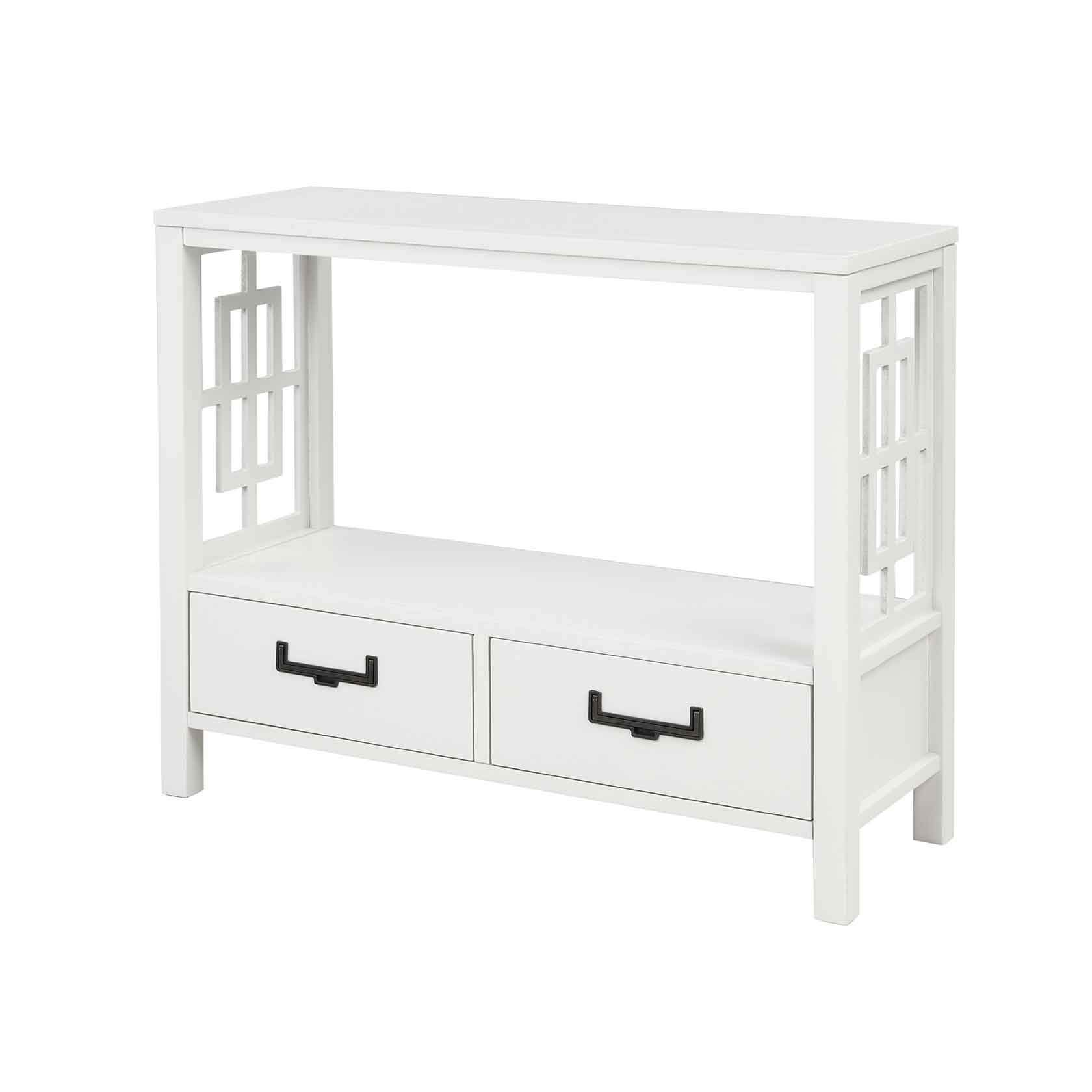 YEYI Farmhouse Console Sofa Table with 2 Drawers - Narrow Industrial Entryway Table for Living Room, Hallway & Bedroom - Rustic Home Decor Accent Piece
