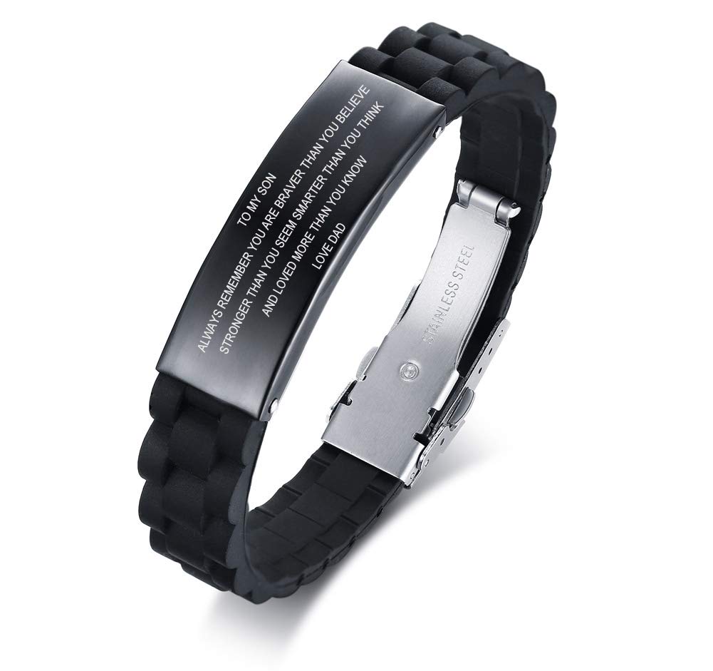 Stainless Steel Love Bracelet for Son - Graduation Birthday Gift