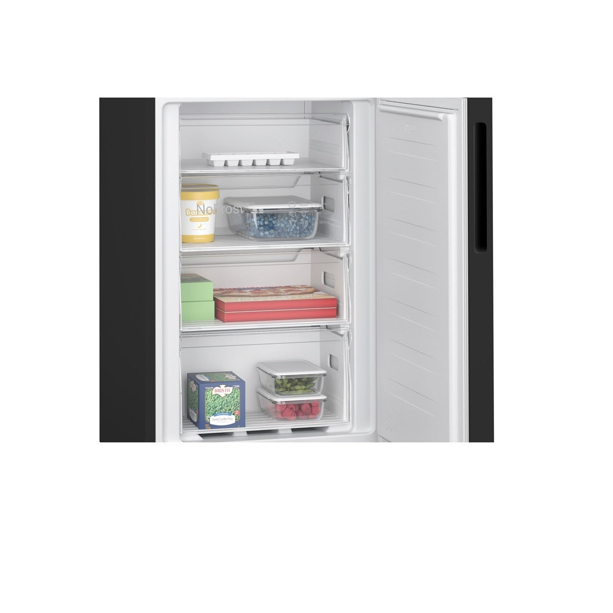 BOSCH KGN27NBDAG No Frost Bottom Freezer Refrigerator (Matte Black) - Energy Efficient, Spacious Design for Modern Kitchens & Home Use