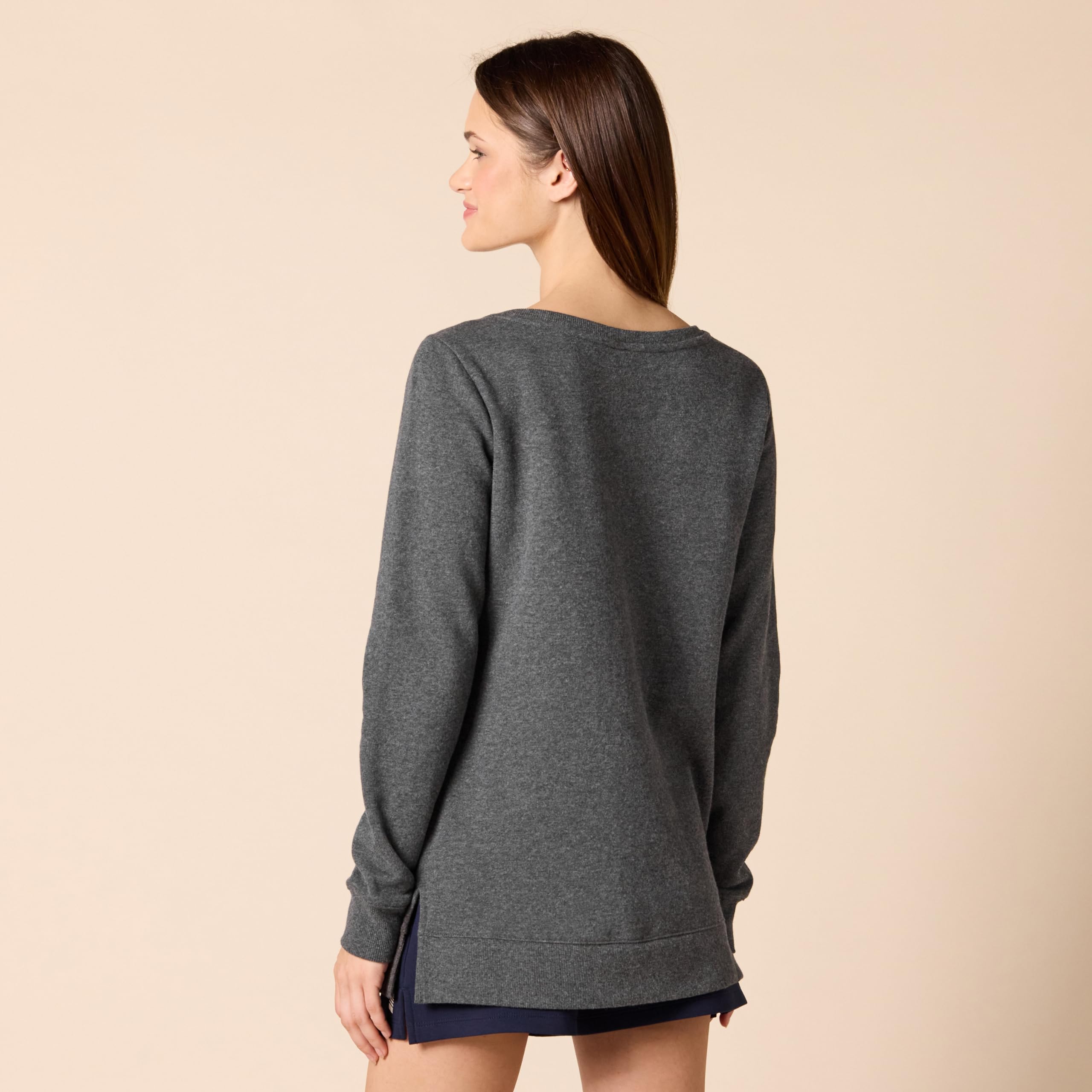 Amazon Essentials Women's Open-Neck Fleece Tunic Sweatshirt - Soft Casual Pullover for Lounge, Work & Everyday Wear | Cozy Winter Layering Top