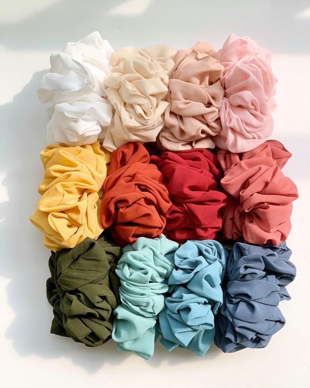 Extra Large Satin Silk Scrunchie Hair Volumizer - Olive Green | Soft & Luxurious Hair Tie for Thick Hair, Ponytails & Buns | Perfect for Everyday Use, Workouts & Special Occasions