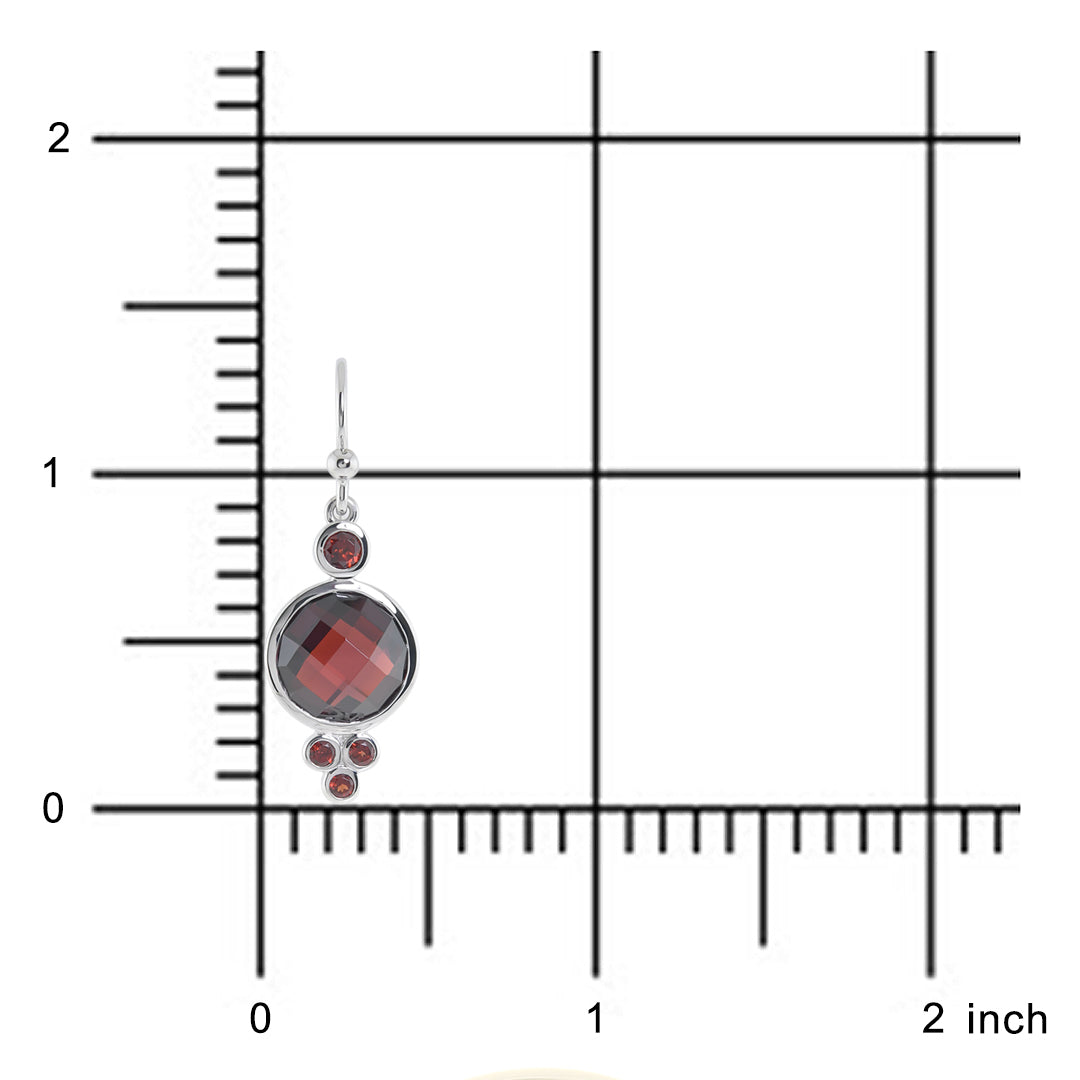 Allegra Drop Earrings with Genuine Garnet Gemstones - Elegant Dangling Jewelry for Women, Perfect for Parties, Weddings & Special Occasions