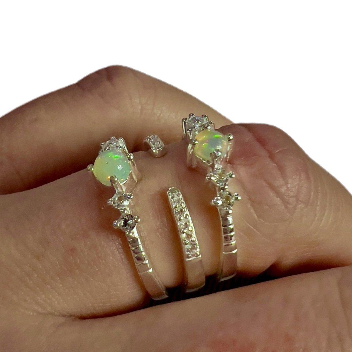 Laihas Petite Sparkle Opal Ring - Dainty Sterling Silver Jewelry for Women | Perfect for Everyday Wear, Date Nights & Gift Giving
