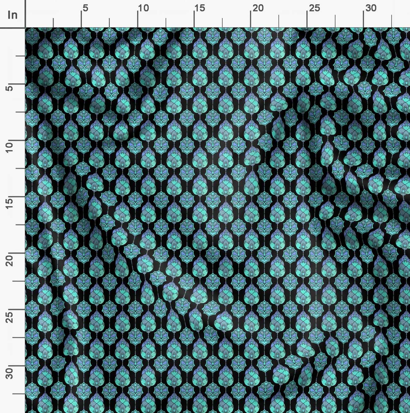 Soimoi Moss Georgette Black Fabric by The Yard - 42 Inch Wide Moroccan Damask Print Fabric - Exotic Vibrant Fashion & Home Decor Fabric for Dresses, Curtains, Scarf Making & DIY Projects