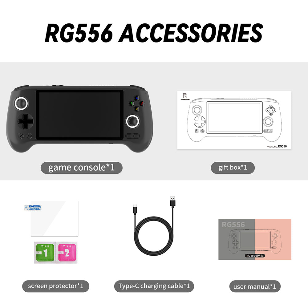 ANBERNIC RG556 Android Handheld Game Console - 256GB Storage, Supports 8000+ Games - Portable Gaming for Travel, Commute & Home Entertainment