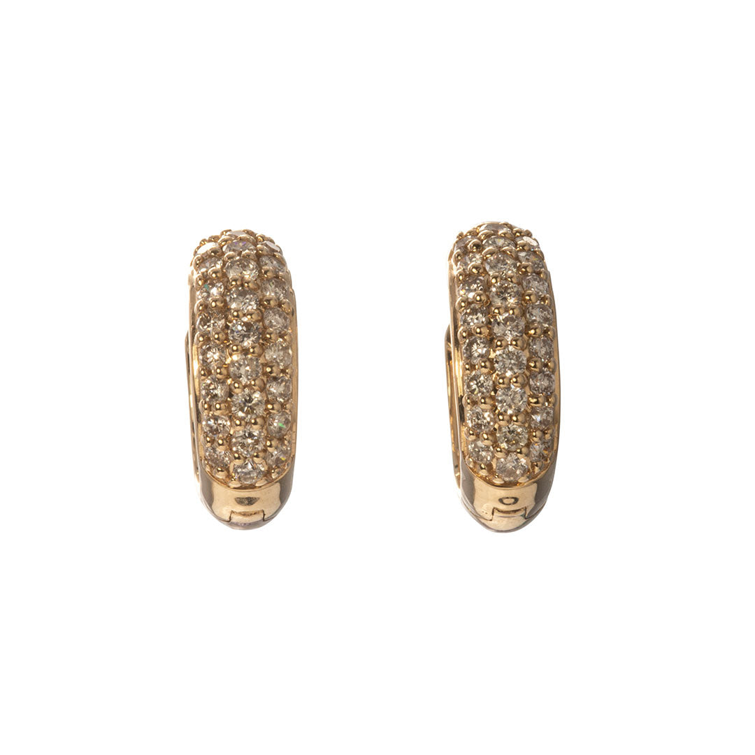 0.50ctw Diamond Pavé 14K Yellow Gold Huggie Hoop Earrings for Women - Elegant Everyday Jewelry Gift for Her, Perfect for Work, Date Night & Special Occasions