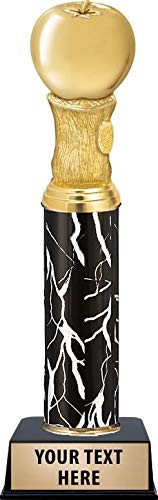 Personalized Black Lightning Apple Trophy - Custom Teacher Recognition Award for Educators, Students & Achievers | Perfect for School Awards, Graduation Gifts & Employee Recognition