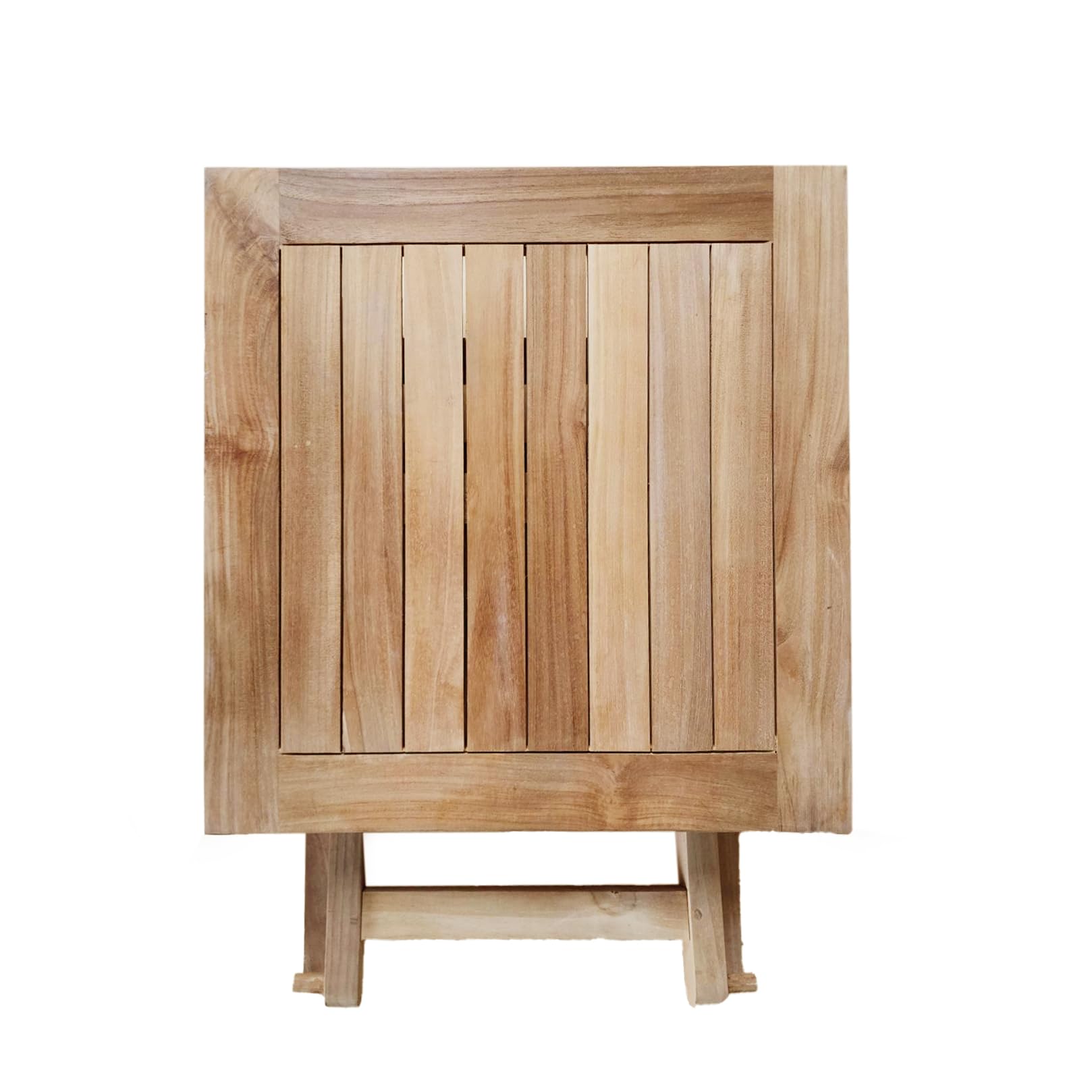 Teak Wood Folding 20 Inch Outdoor Coffee Table - Portable Square Patio Table for Camping, Backyard, Porch & Balcony - Weather-Resistant Furniture for Outdoor Entertaining, Picnics & Beach Parties