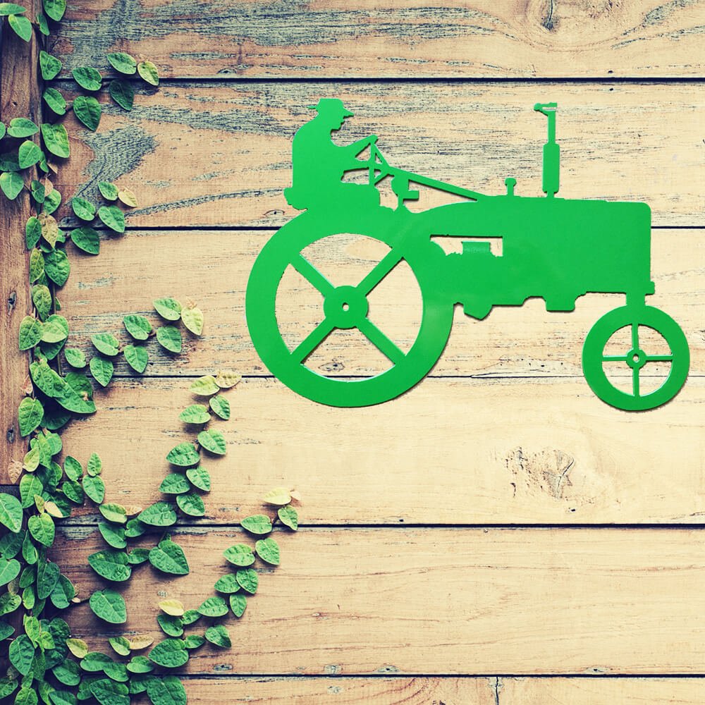 Farm Tractor Metal Wall Art Decor - A4 Size Rustic Home & Office Decoration for Country Living Enthusiasts