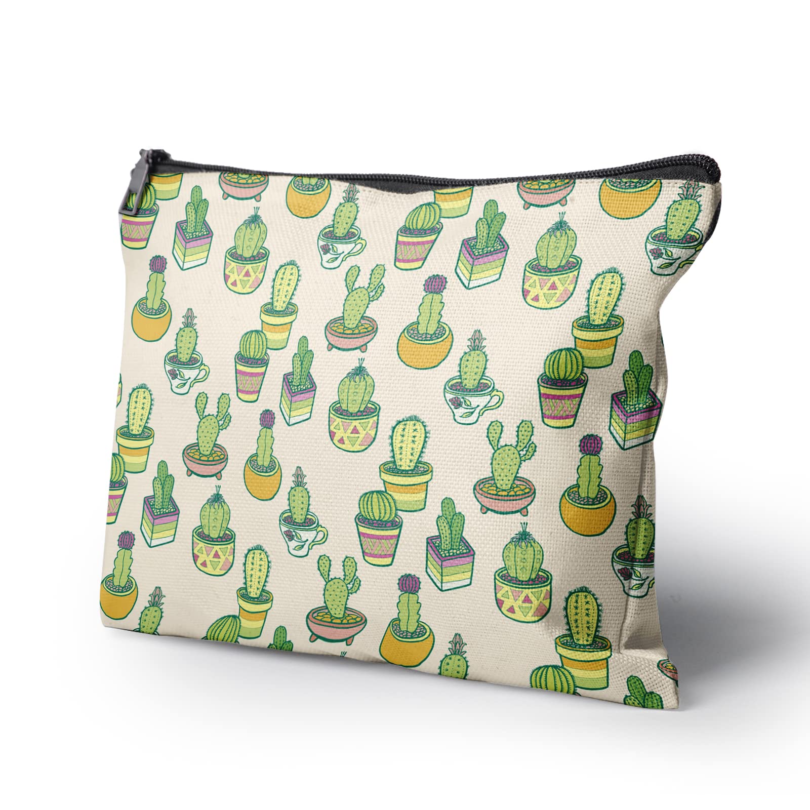 Waterproof Cactus Flower Cosmetic Bag for Women - Travel Makeup Organizer with Succulent Design, Toiletry Pouch for Beauty Gadgets & Essentials | Perfect Gift for Her, Ideal for Vacation, Gym & Daily Use