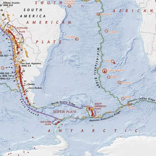 National Geographic World Tectonic Plates Wall Map - 28x22 Inches - Educational Geography Poster - Perfect for Classrooms, Home Study & Science Enthusiasts