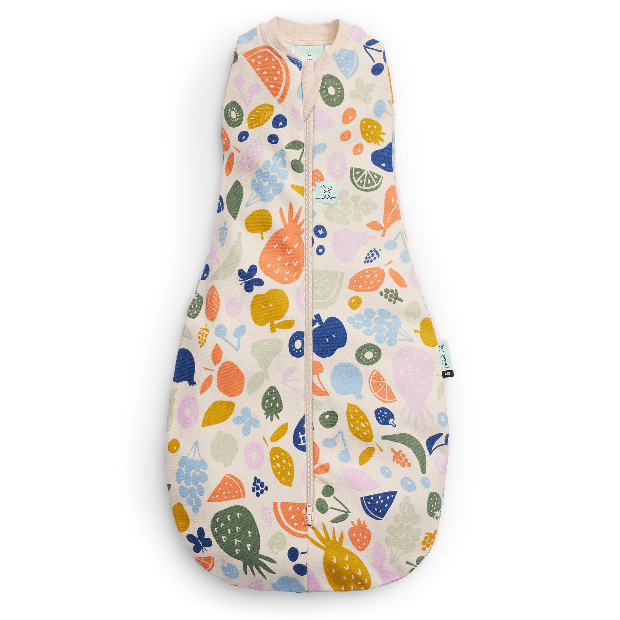 ErgoPouch Cocoon Zip Swaddle Bag 0.2 TOG - Lightweight Baby Sleep Sack for Newborns & Infants - Fruit Salad Print - Perfect for Nursery, Daycare & Travel
