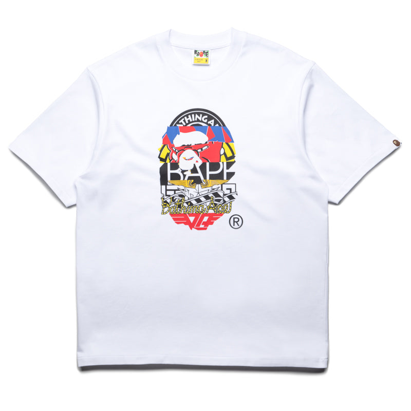 BAPE Multi Logo Ape Head T-Shirt for Men - White Cotton Streetwear Tee | Perfect for Casual Wear, Street Style & Urban Fashion