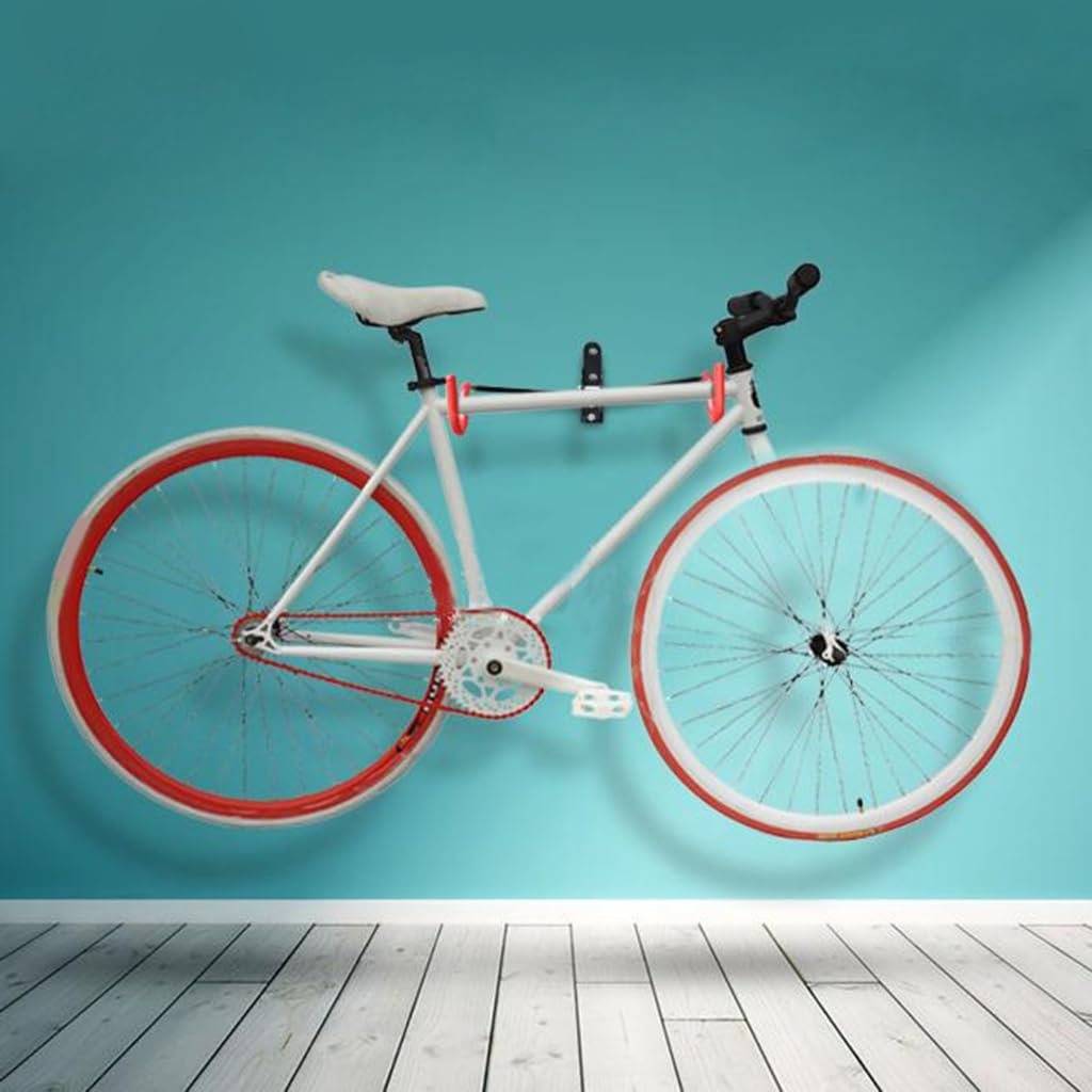 Foldable & Adjustable Bike Wall Mount - Heavy Duty Garage Bike Hanger for Road Bikes | Space Saving Bike Storage Solution for Home, Apartment & Garage Organization