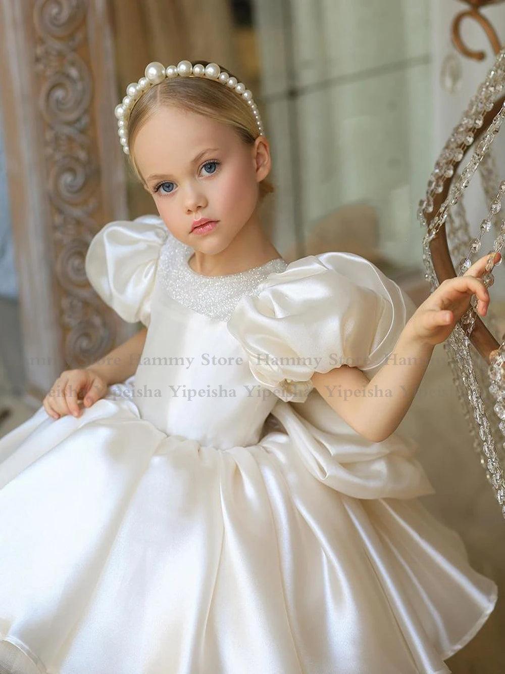 Puffy Princess Flower Girl Dress for Weddings - Elegant Tulle Ball Gown for Toddler Girls Birthday Party & Special Occasions