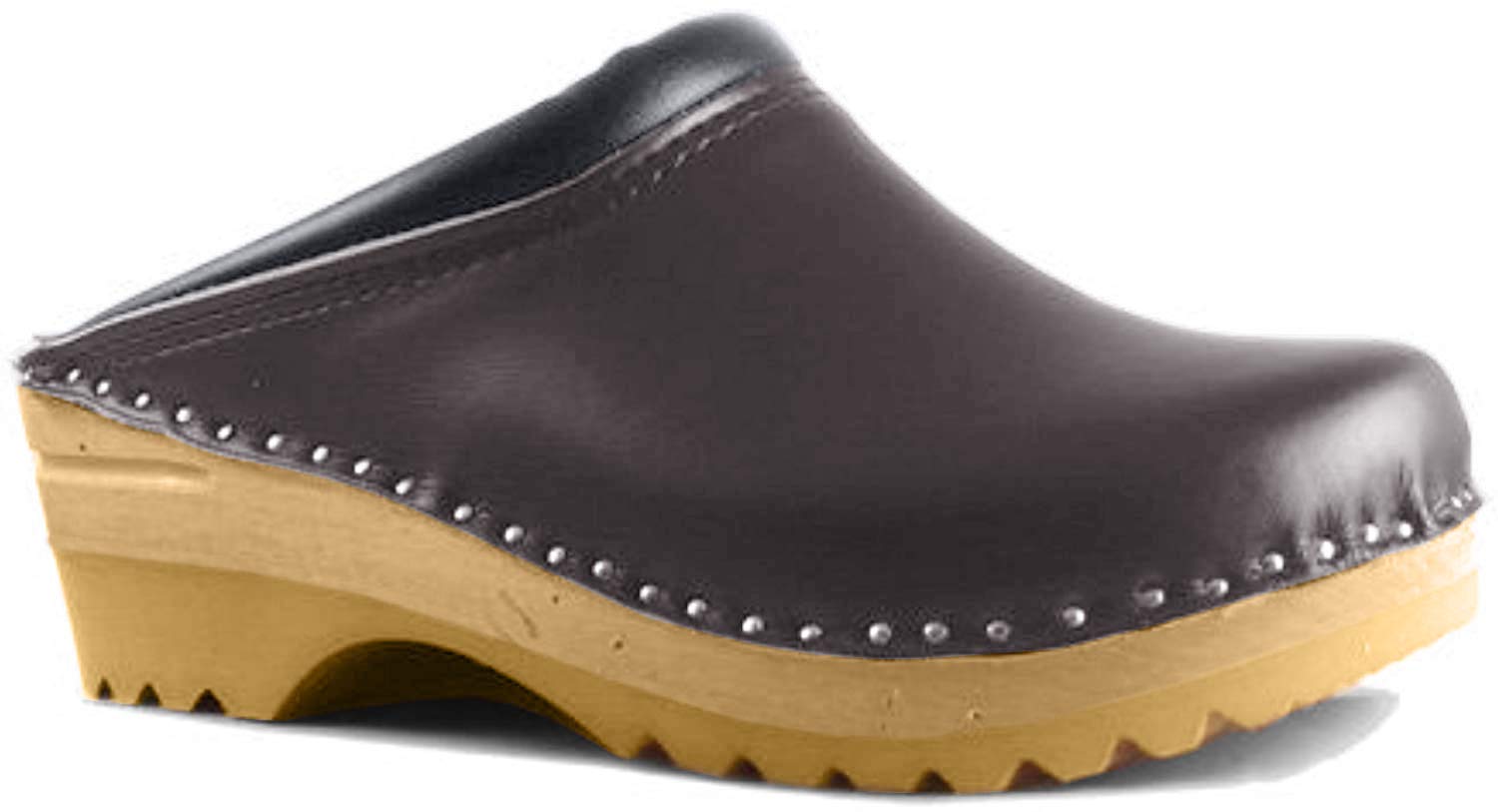 Rembrandt Bastad Women's Leather Wooden Clogs - Slip On Closed Toe Non-Slip Nursing & Chef Work Shoes - Comfortable Swedish Clogs for Healthcare, Kitchen & Restaurant Professionals
