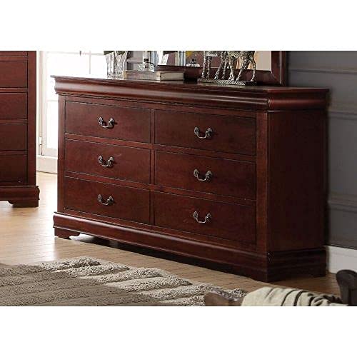 Acme Louis Philippe Cherry Wood Dresser 23755 - Elegant Bedroom Furniture for Home Decor & Storage