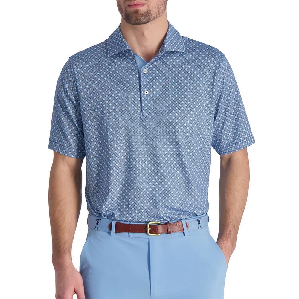 Fairway & Greene Francis Print Men's Golf Polo Shirt - Moisture Wicking, UV Protection & Breathable for Golf, Tennis & Casual Wear