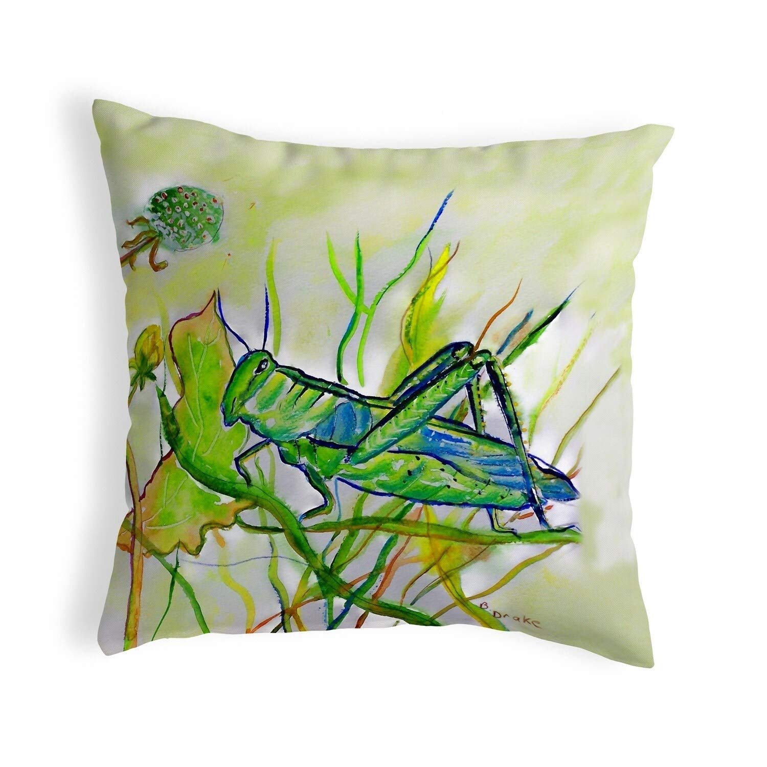 Betsy Drake KS458 Decorative Throw Pillow 12x12 Inches - Multi-Color Cushion for Sofa, Bed & Living Room Decor