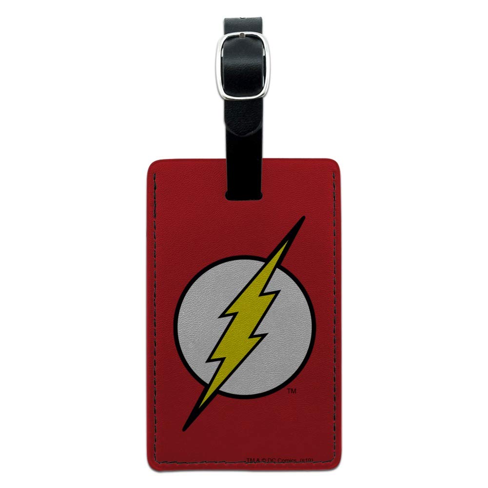 Lightning Bolt Logo Leather Luggage Tag - Rectangle Carry-On ID Card Holder for Travel Bags | Perfect for Suitcases, Backpacks & Travel Accessories