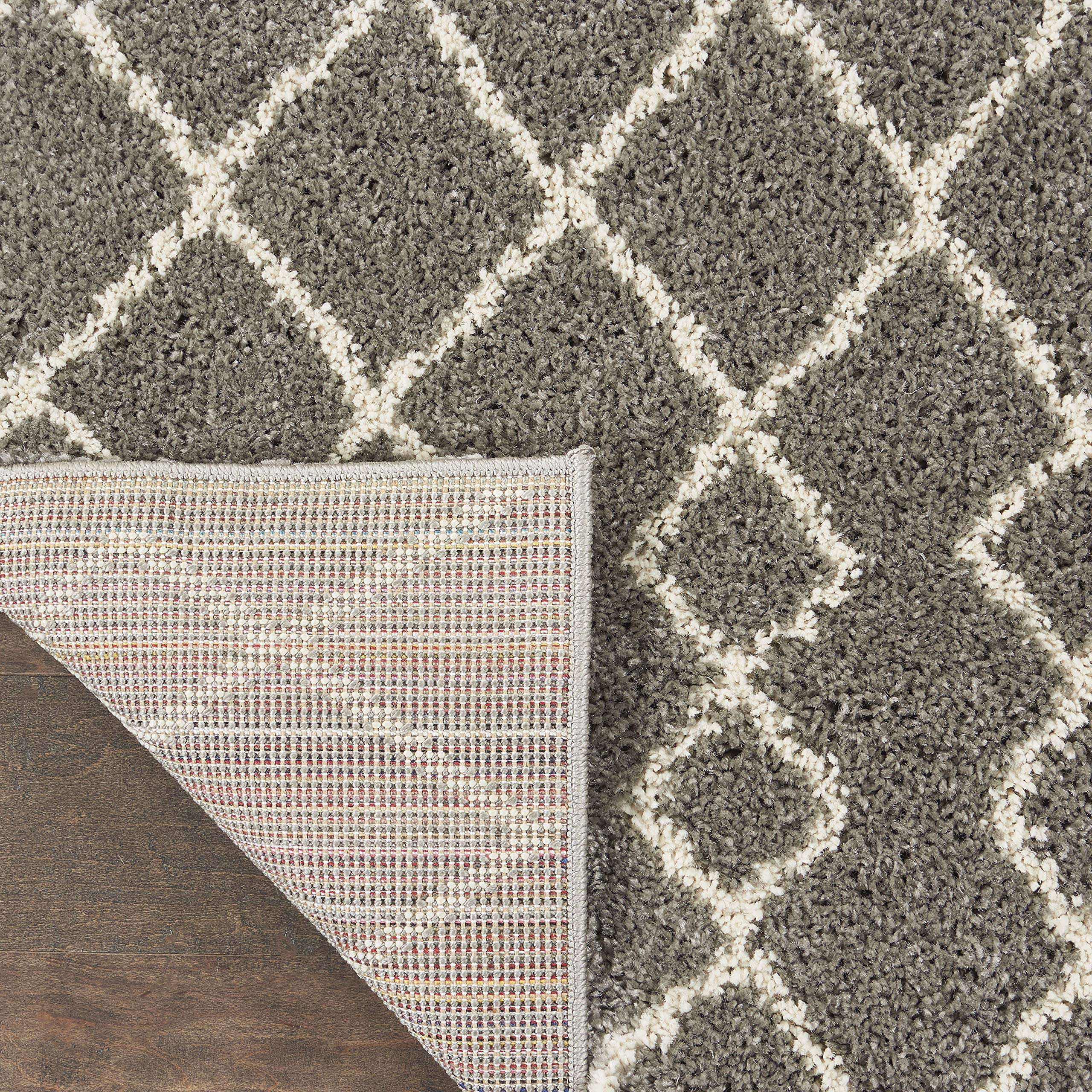 Nourison Geometric Shag Moroccan Silver 2'2